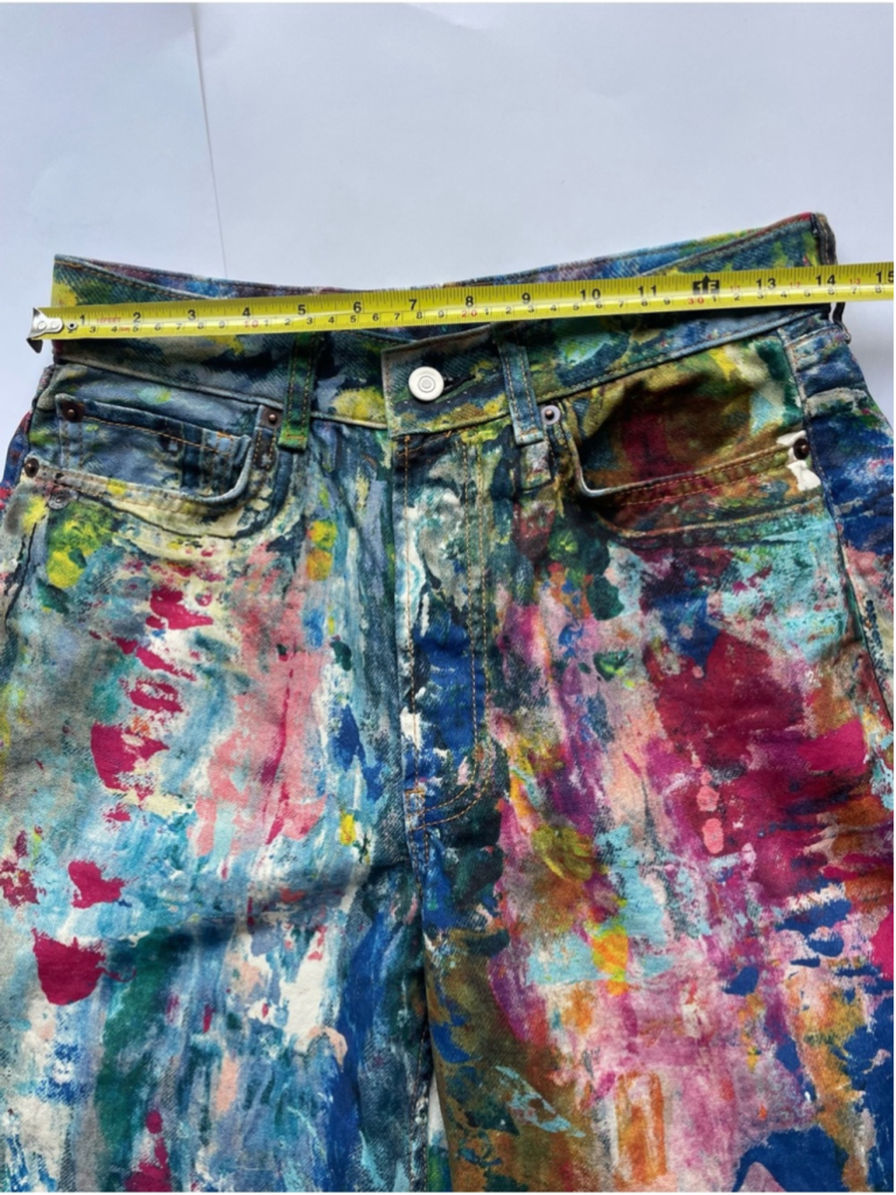 Abstract Paint Print Wide Leg Jeans – High Rise art acne - Picture 7 of 8